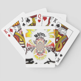 Birthday Kaleidoscope Art Print Playing Cards