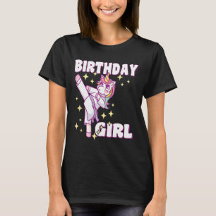 Birthday Karate Unicorn Girl  T-Shirt
