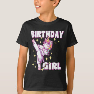 Birthday Karate Unicorn Girl  T-Shirt