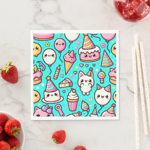 Birthday Kawaii Pattern Napkin