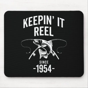 Birthday Keepin It Reel Since 1954 Fishing Fisherm Mouse Pad