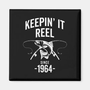 Birthday Keepin It Reel Since 1964 Fishing Fisherm Magnet