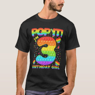 Birthday Kids Pop It I Am 3 Years Old 3Rd Birthday T-Shirt