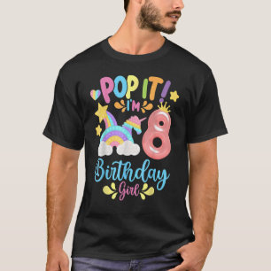 Birthday Kids Pop It I Am 8 Years Old 8th Birthday T-Shirt
