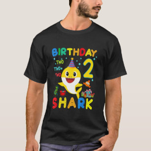 Birthday Kids Shark 2 Years Old 2nd Family T-Shirt