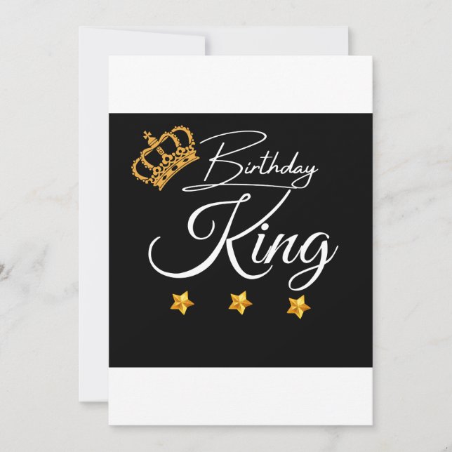 Birthday King Crown design, Birthday  Invitation (Front)