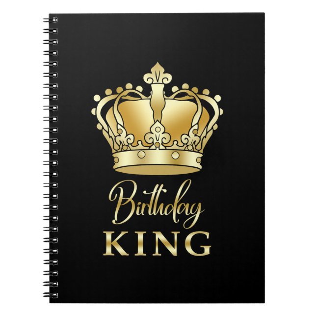 Birthday King Gold Crown Royal Queen Luxury Notebook (Front)
