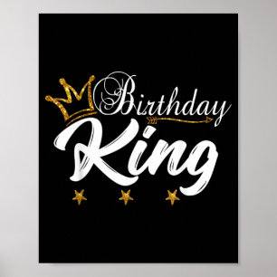 Birthday King Gold Crown Shirt For Boys And Men Poster