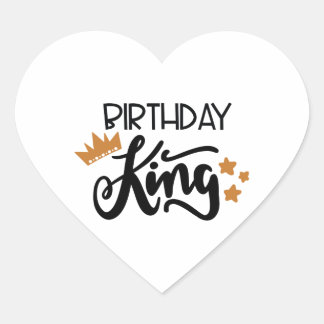 birthday king heart sticker