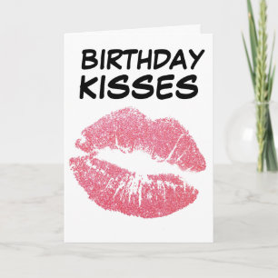 BIRTHDAY KISSES ROMANTIC GREETING CARD