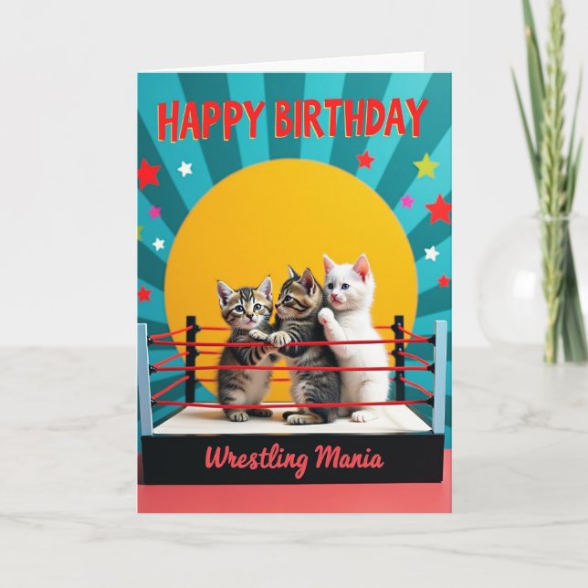 Birthday Kitten Mania Card (Front)