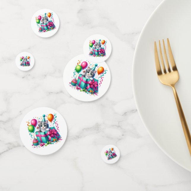 Birthday Kitten Table Confetti (Group)