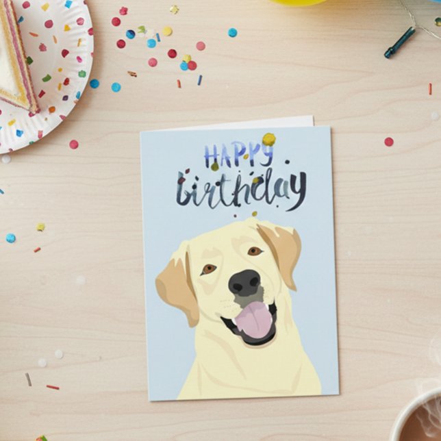 Birthday Labrador Lab Retriever Yellow Card (Creator Uploaded)