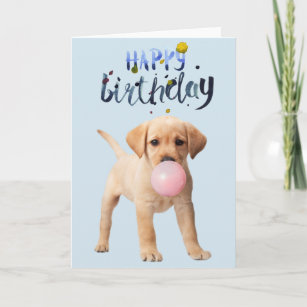 Birthday Labrador Retriever Puppy Dog Bubble Gum Card