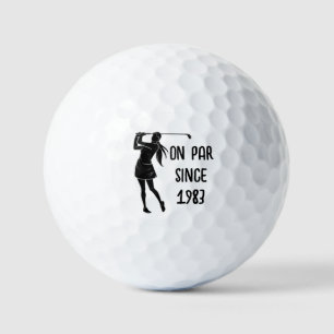 Birthday Lady Golfer Funny 40th happy Par For Her Golf Balls