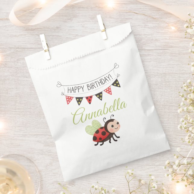 Birthday Ladybug Treat Bag (Clipped)