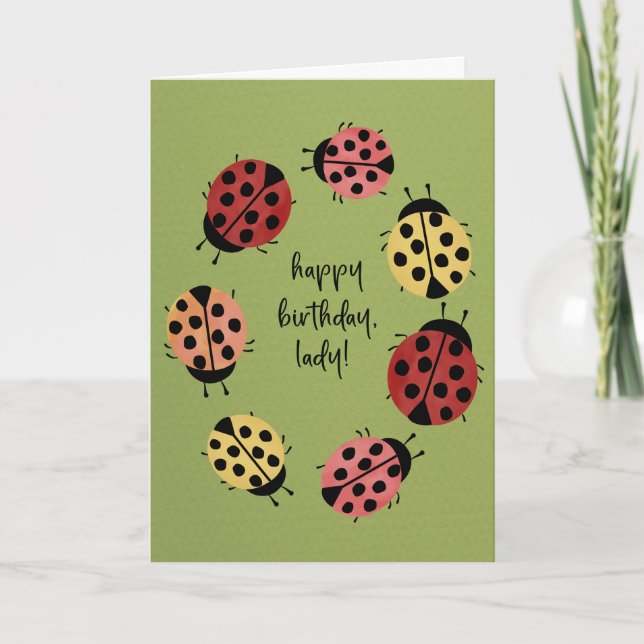 Birthday Ladybugs Card (Front)