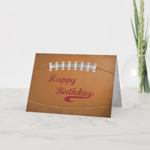 Birthday Large Grunge Football for Sports Fan Card