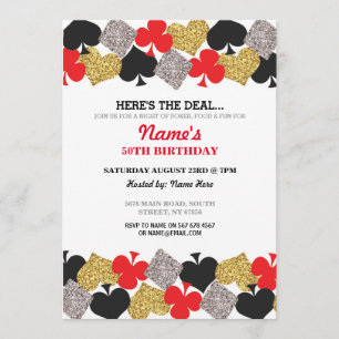 Birthday Las Vegas Casino Night Party Invitation