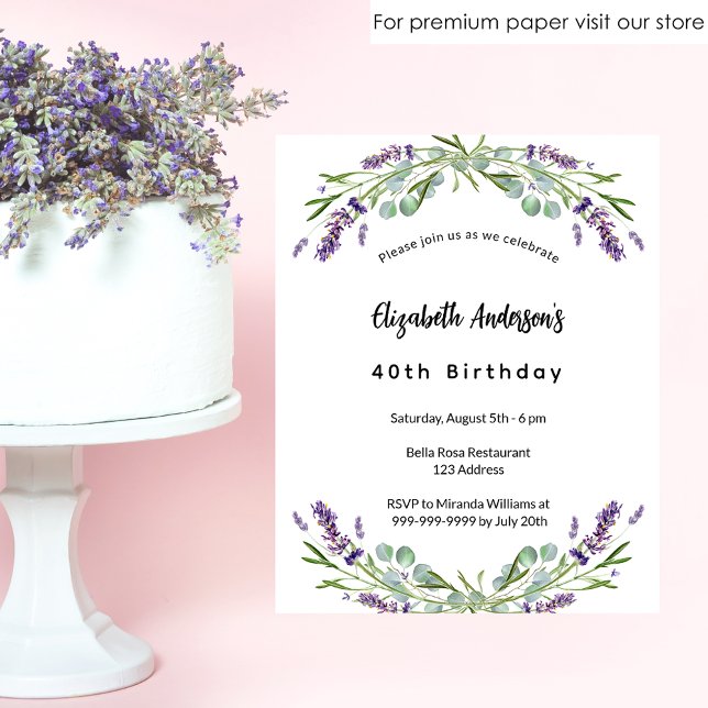 Birthday lavender eucalyptus budget invitation (Creator Uploaded)