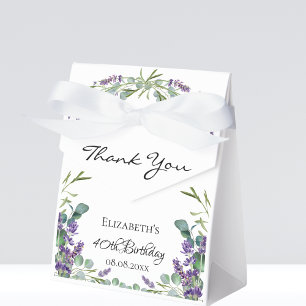 Birthday lavender eucalyptus violet thank you favour box
