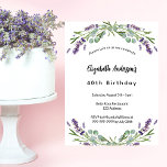 Birthday lavender florals eucalyptus luxury invitation<br><div class="desc">A classic invitation for a 40th (or any age) birthday party.  Decorated with lavender florals and eucalyptus greenery. Personalise and add your name and party details.  
Back: violet,  lavender coloured background.  You can change the background colour if you want to</div>