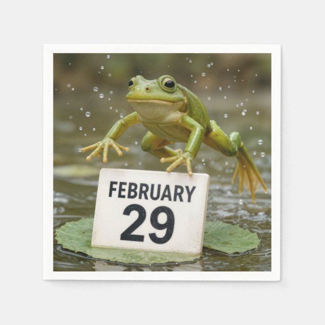 Birthday Leap Year Frog Napkin (Front)