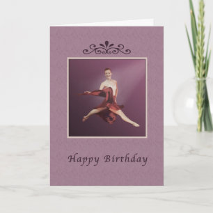 Birthday, Leaping Ballerina in Red Card