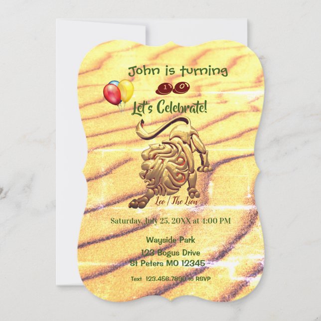 Birthday Leo (July 23 – Aug. 22) Party Invitation (Front)
