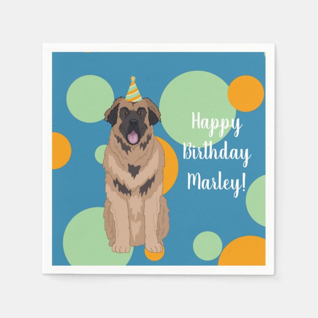 Birthday Leonberger Napkin (Front)