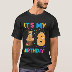 Birthday Leopard 8 years old 8th Birthday Leopard T-Shirt