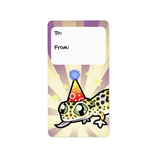 Birthday Leopard Gecko Gift Tags (Front)