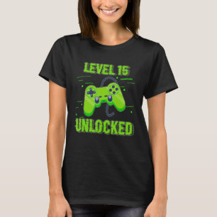 Birthday   Level 15 Unlocked Video Games Controlle T-Shirt