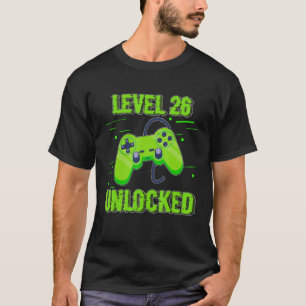 Birthday  Level 26 Unlocked Video Games Controller T-Shirt