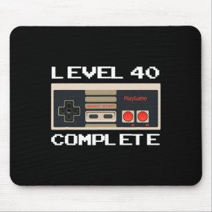 Birthday Level 40 Complete Video Gamer Mouse Pad