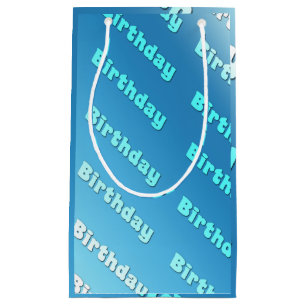 Birthday (light blue) small gift bag