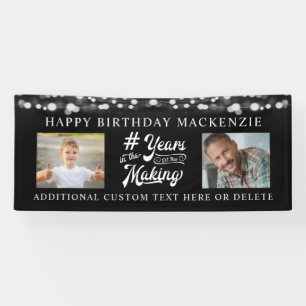 Birthday Lights Photo YEARS IN THE MAKING Black Banner