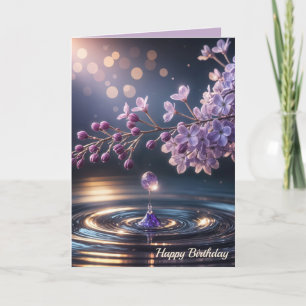 Birthday Lilacs and Dewdrop Card