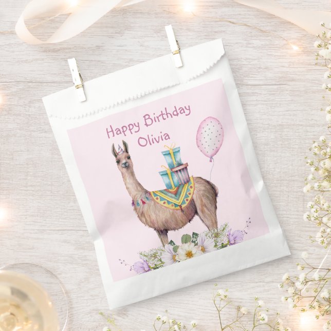 Birthday Llama Favour Bag (Clipped)