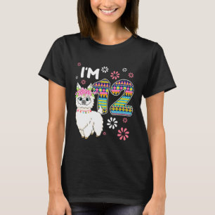 birthday Llama Im 12 year old Girl Theme 12th Farm T-Shirt