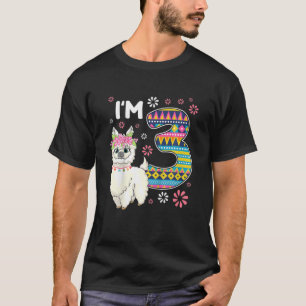 Birthday Llama I'm 3 Year Old Girl Theme 3Rd B-Day T-Shirt