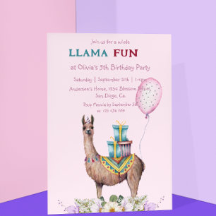 Birthday Llama Invitation