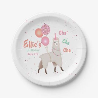 Birthday Llama Paper Plate