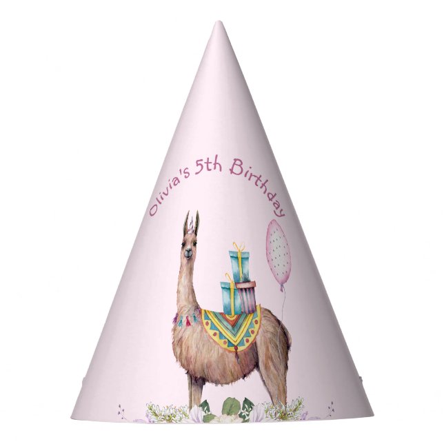 Birthday Llama Party Hat (Front)