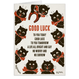 Birthday Louis Wain Good luck cats CC0166 Card