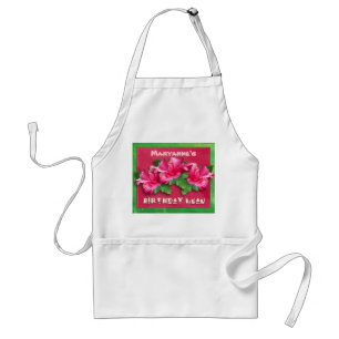 Birthday Luau Apron Pink Hibiscus