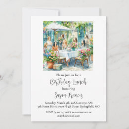 Birthday Lunch Chic Ladies Invitation