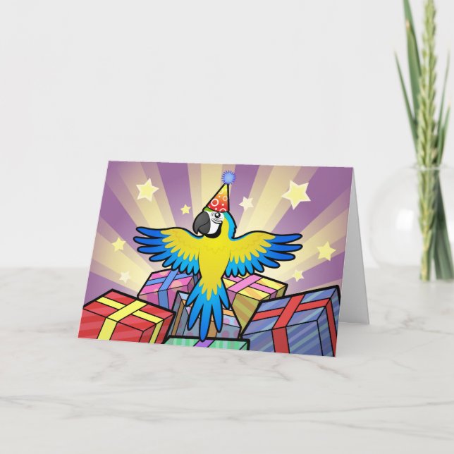 Birthday Macaw / Parrot Card (Front)