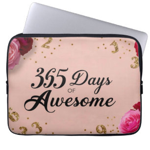 Birthday magic floral countdown laptop sleeve