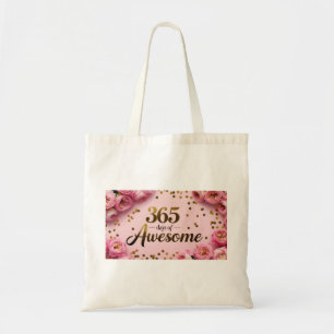 Birthday magic floral countdown shopping tote bag